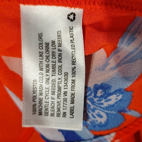 Ava & Viv Orange and Blue Tiered Sleeveless Top Size 4X - Picture 4 of 4